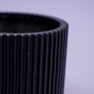 Vaas cilinder groove d8h9cm zwart - afbeelding 2