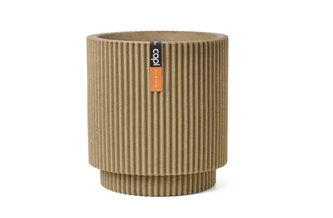 Vaas cilinder groove nl d44h46 beige, Capi Europe, tuincentrumoutlet.com