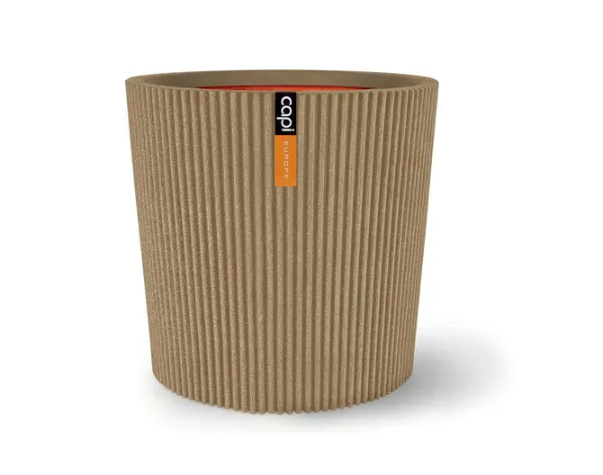 Vaas conisch groove nl d45h41cm beige, Capi Europe, tuincentrumoutlet.com