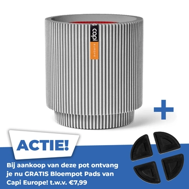 Vaas cylinder groove nl 36x38cm ivoor