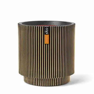 Vase cylinder Groove NL 36x38 black gold, Capi Europe, tuincentrumoutlet