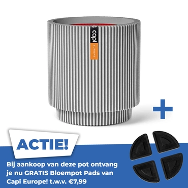 Vaas cylinder groove nl 44x46cm ivoor - afbeelding 1