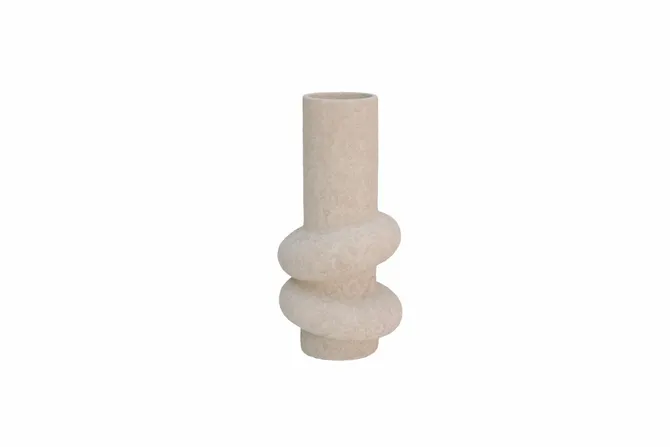 Vaas deco kemi d15h31cm beige, HS Potterie, tuincentrumoutlet.com