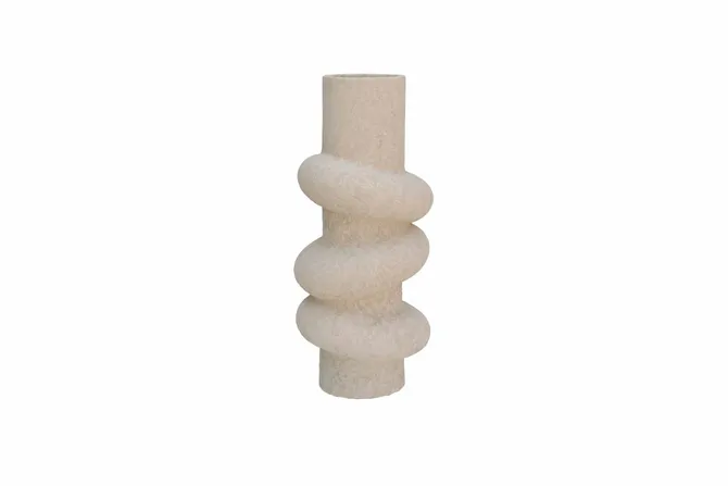 Vaas deco kemi d16h35cm beige, HS Potterie, tuincentrumoutlet.com