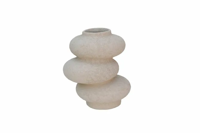 Vaas deco kemi d17h21cm beige, HS Potterie, tuincentrumoutlet.com