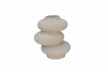 Vaas deco kemi d17h21cm beige, HS Potterie, tuincentrumoutlet.com