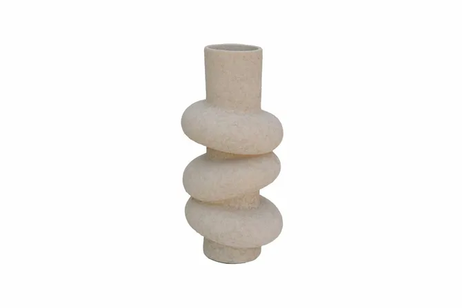 Vaas deco kemi d18.5h40cm beige, HS Potterie, tuincentrumoutlet.com