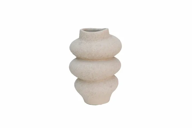 Vaas deco kemi d18h25cm beige, HS Potterie, tuincentrumoutlet.com
