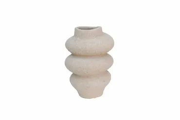 Vaas deco kemi d18h25cm beige, HS Potterie, tuincentrumoutlet.com