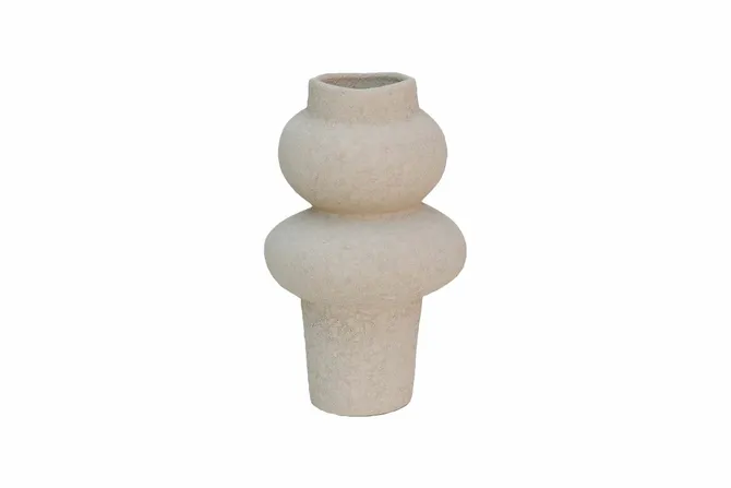 Vaas deco kemi d20h33cm beige, HS Potterie, tuincentrumoutlet.com