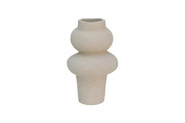 Vaas deco kemi d20h33cm beige, HS Potterie, tuincentrumoutlet.com