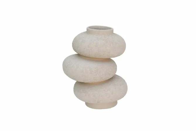 Vaas deco kemi d21h29cm beige, HS Potterie, tuincentrumoutlet.com