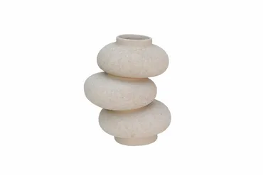 Vaas deco kemi d21h29cm beige, HS Potterie, tuincentrumoutlet.com