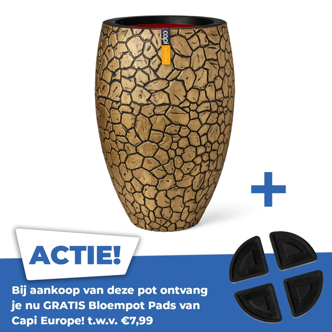 Vaas deluxe clay nl 50x72 goud zw - afbeelding 1