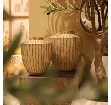 Vaas duuk aardewerk 27x27x32cm grn sfeer, Countryfield, tuincentrumoutlet.com