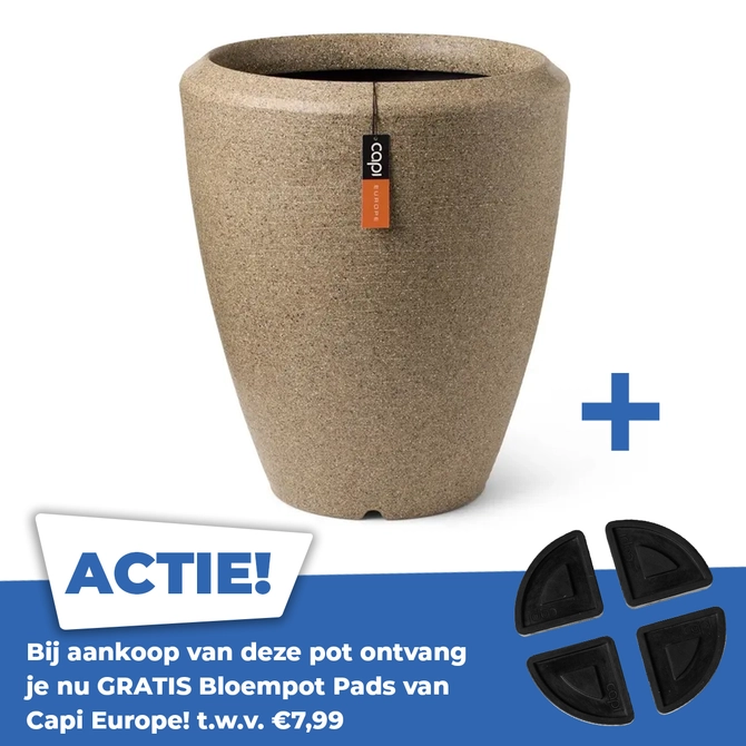 Vaas el laag arc gran d95h110 taupe - afbeelding 1