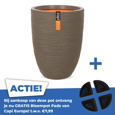 Vaas el laag rib nl d46h58 taupe - afbeelding 1