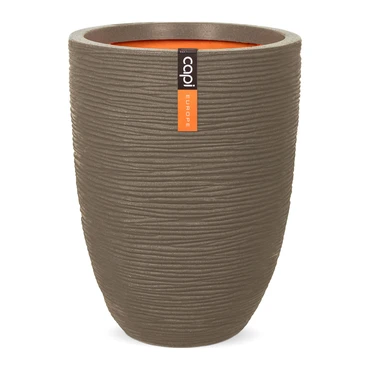 Vaas elegant laag Rib NL 46x58 warm taupe, Capi Europe, tuincentrumoutlet