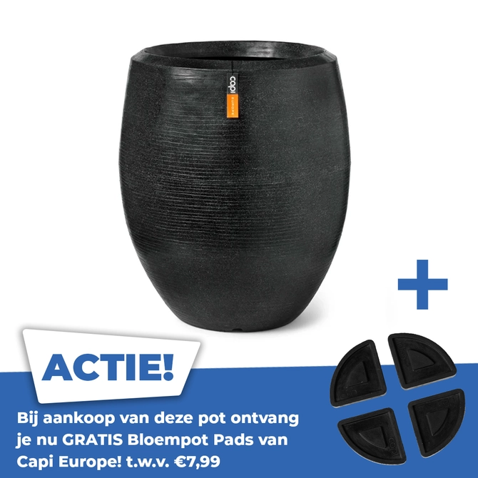 Vaas eleg deluxe granite 43x50 zw - afbeelding 1