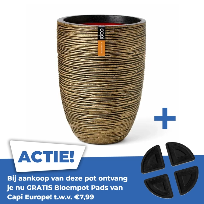 Vaas eleg laag rib d46xh58 zwart gd - afbeelding 1