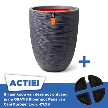 Vaas eleg lg rib nl d46h58 d.grijs - afbeelding 1