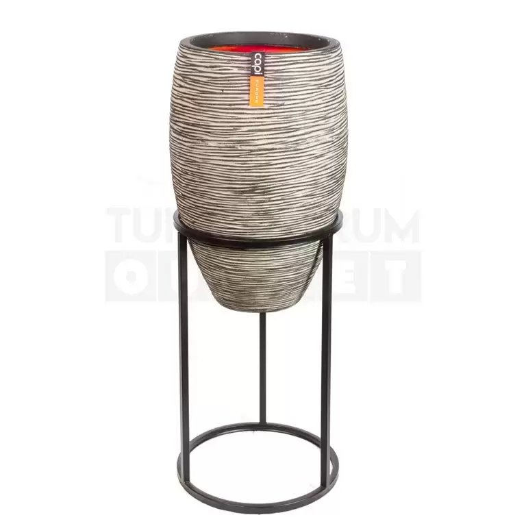 Vaas elegant deluxe Rib NL Ø40 H60 antraciet met standaard afbeelding