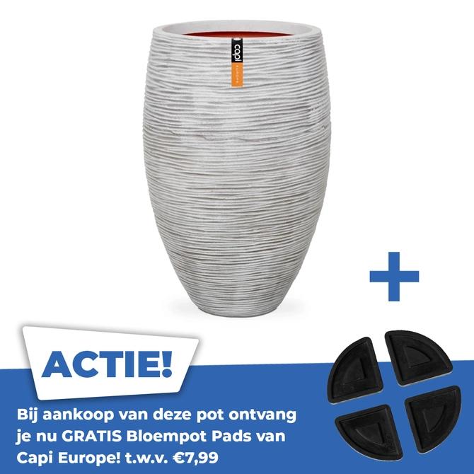 Vaas elegant deluxe Rib NL Ø40 H60 ivoor - afbeelding 1