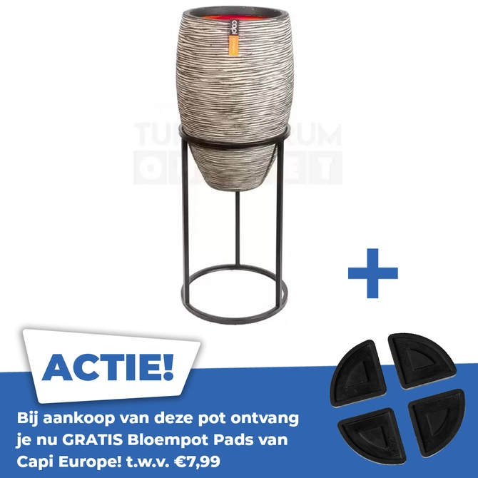 Vaas elegant deluxe Rib NL Ø45 H72 antraciet met standaard - afbeelding 1