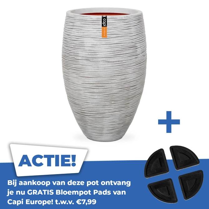 Vaas elegant deluxe Rib NL Ø45 H72 ivoor - afbeelding 1