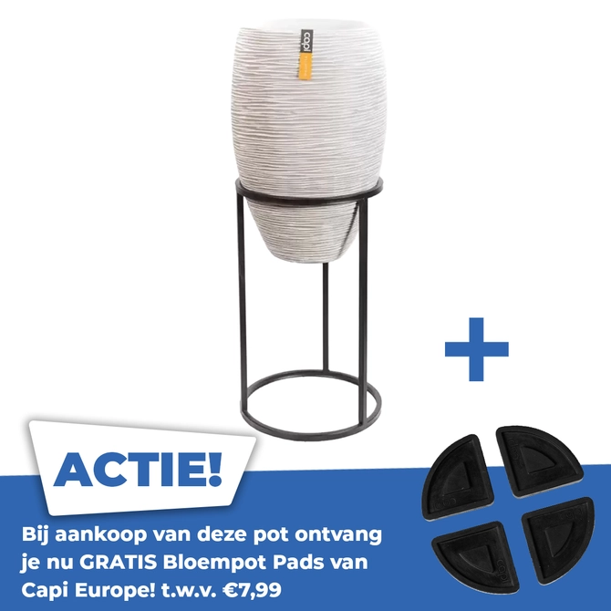 Vaas elegant deluxe Rib NL Ø45 H72 ivoor met standaard - afbeelding 1