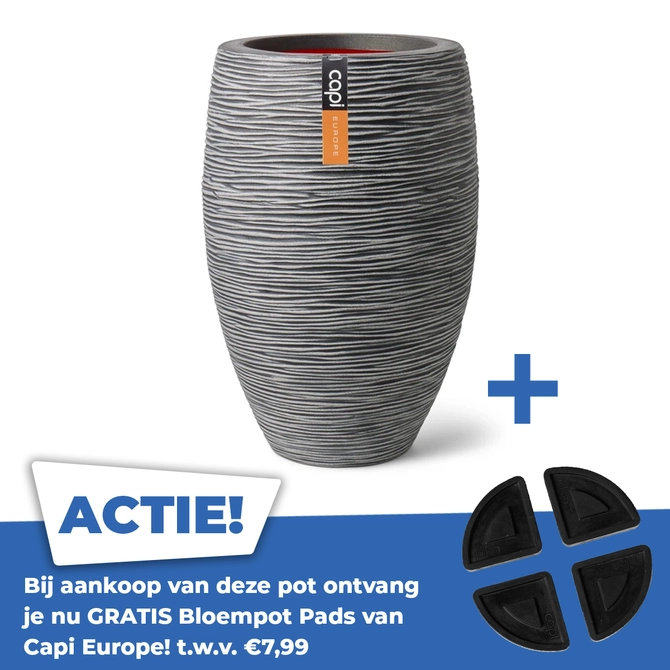 Vaas elegant deluxe Rib NL Ø56 H84 antraciet - afbeelding 1