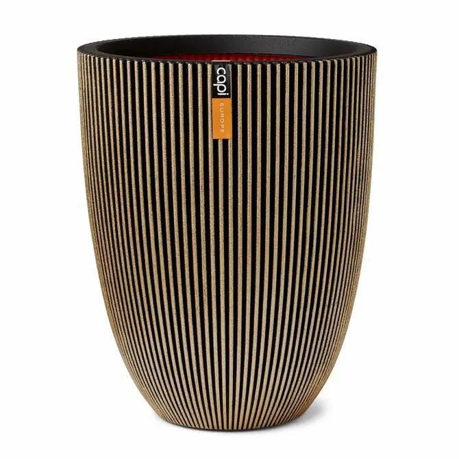 Vase elegant low Groove NL 46x58 black gold, Capi Europe, tuincentrumoutlet