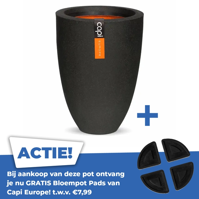 Vaas elegant laag I Smooth NL Ø26 H36 zwart - afbeelding 1