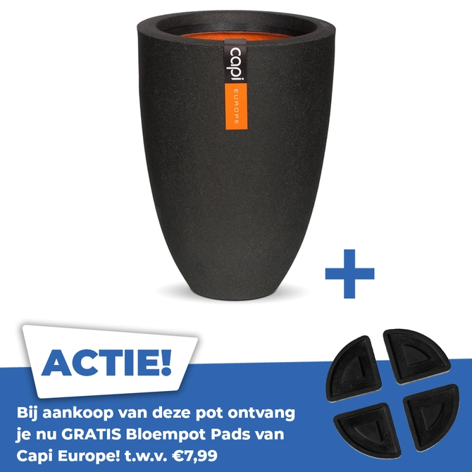 Vaas elegant laag II Smooth NL Ø36 H47 zwart - afbeelding 1