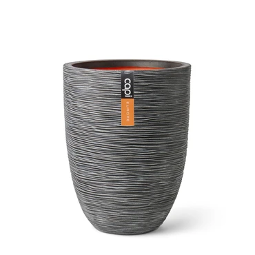 Vase elegant low Rib NL 34x46 anthracite, Capi Europe, tuincentrumoutlet