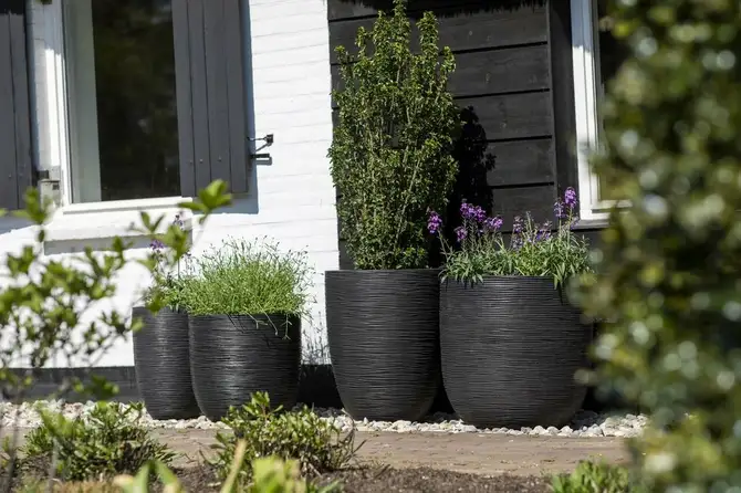 Vase elegant low Rib NL 34x46 black sfeer, Capi Europe, tuincentrumoutlet