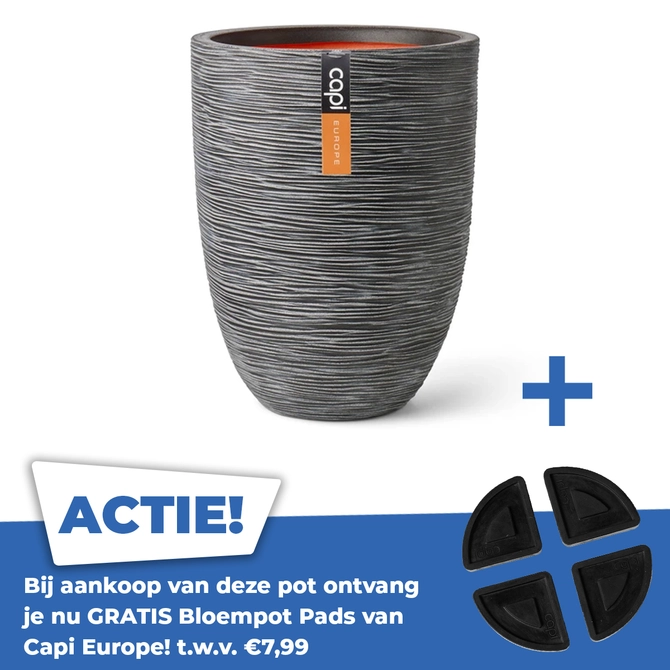 Vaas elegant laag Rib NL Ø46 H58 antraciet - afbeelding 1