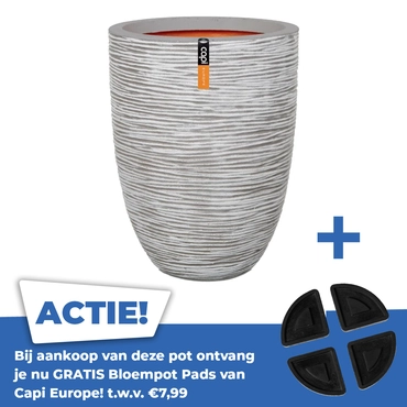 Vaas elegant laag Rib NL Ø46 H58 ivoor