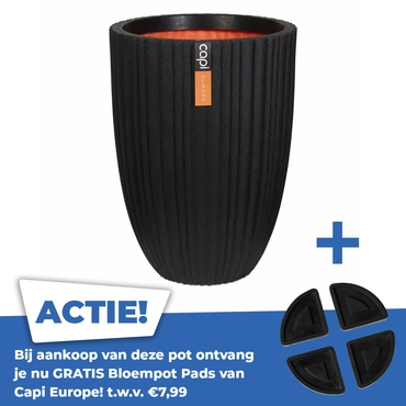 Vaas elegant laag tube d46h58 zwart - afbeelding 1