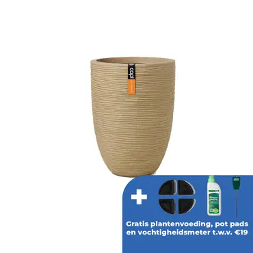 Vaas elegant rib nl d34h46cm beige - afbeelding 1