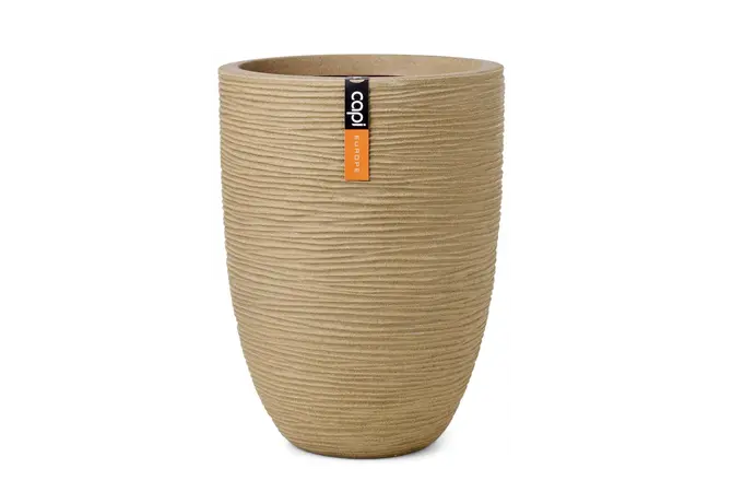 Vaas elegant rib nl d34h46cm beige, Capi Europe, tuincentrumoutlet.com