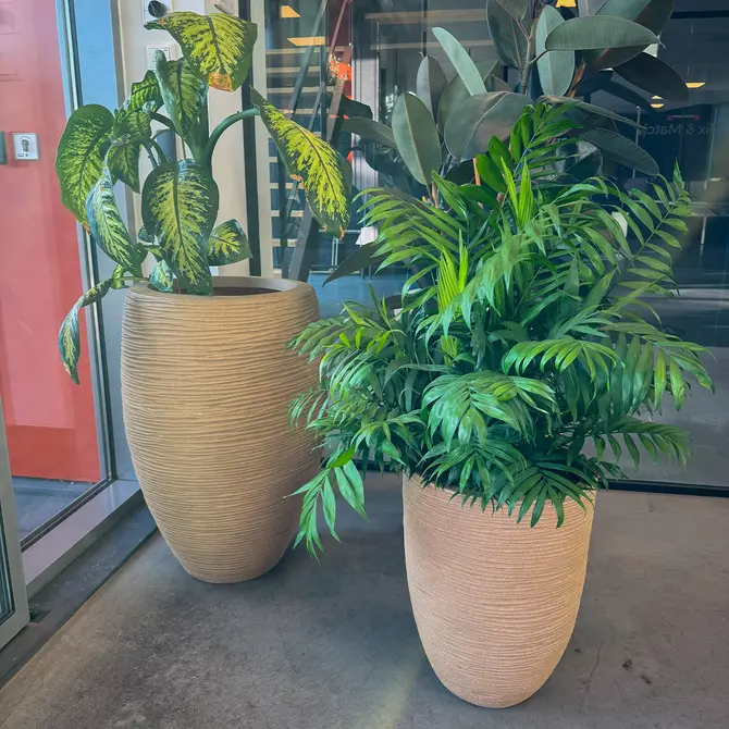 Vaas elegant rib nl d40h60cm beige - afbeelding 4