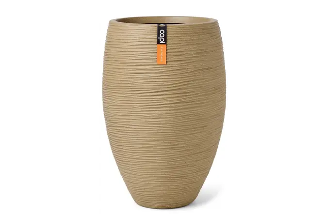 Vaas elegant rib nl d40h60cm beige, Capi Europe, tuincentrumoutlet.com