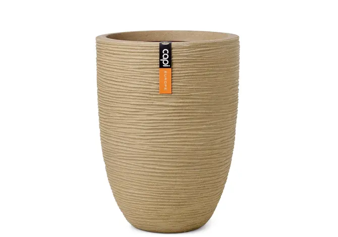 Vaas elegant rib nl d46h58cm beige, Capi Europe, tuincentrumoutlet.com