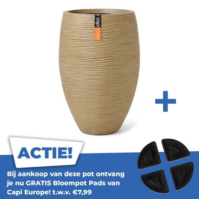 Vaas elegant rib nl d50h72cm beige - afbeelding 1