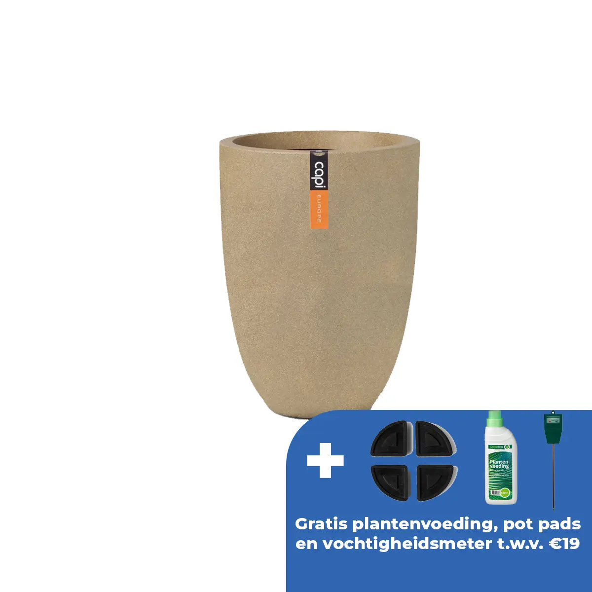 Vaas elegant smooth d26h36cm beige afbeelding