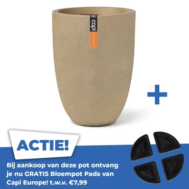 Vaas elegant smooth d34h46cm beige - afbeelding 1