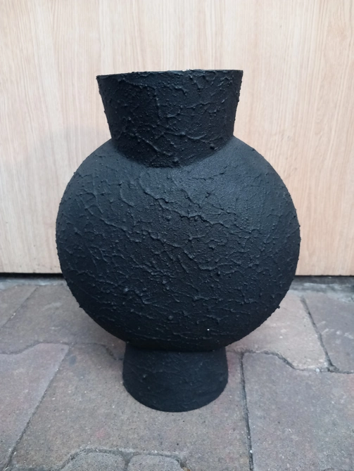 Vaas fresco metaal l23b11h30 zwart - afbeelding 1