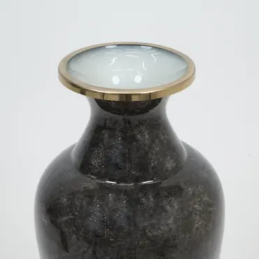 Vaas glas d26h77cm donkergrijs, Lesli Living, tuincentrumoutlet.com