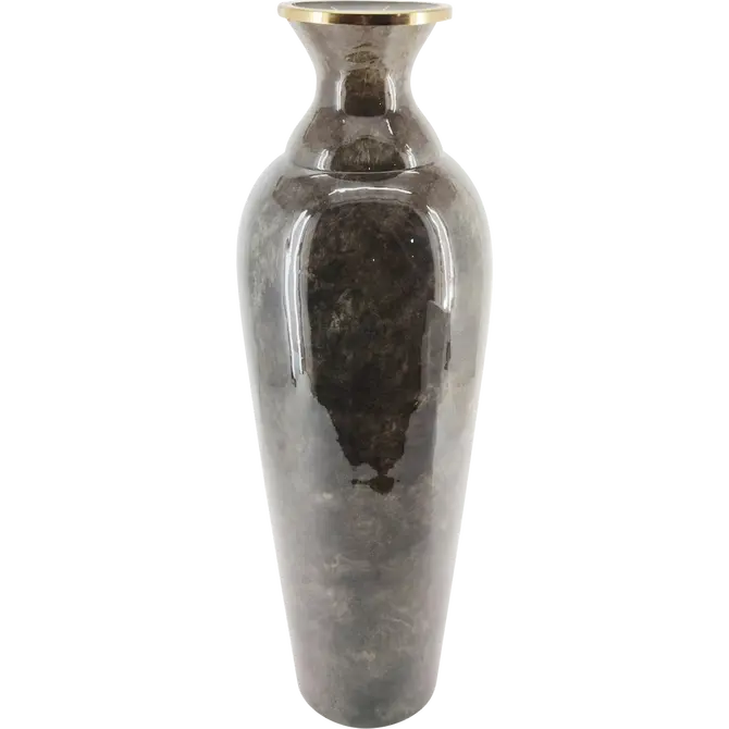 Vaas glas d26h77cm donkergrijs, Lesli Living, tuincentrumoutlet.com